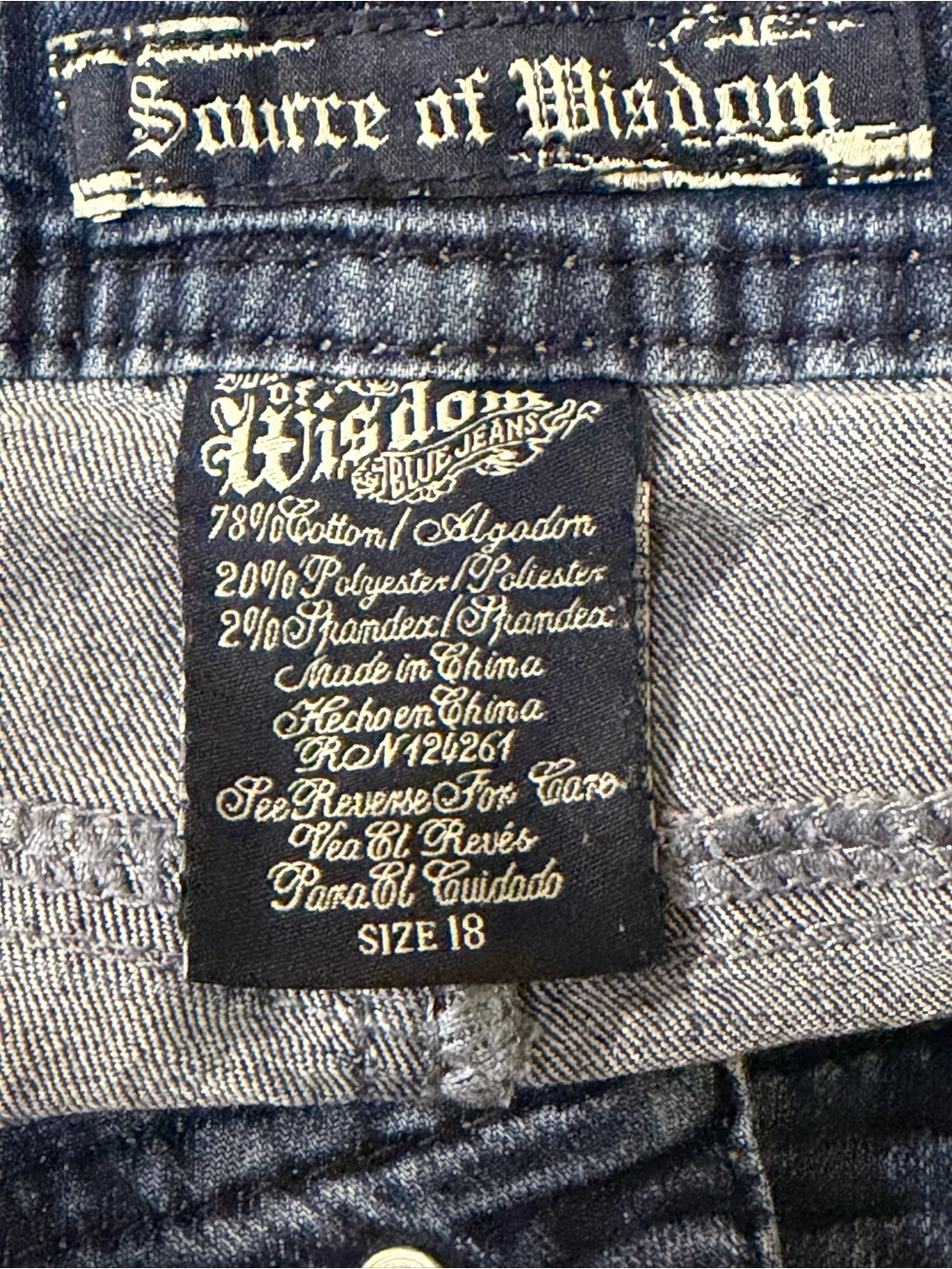 VTG Source Of Wisdom Torrid Boot-Cut Jeans Denim Dark Wash Y2K McBling Stretch - Picture 2 of 11